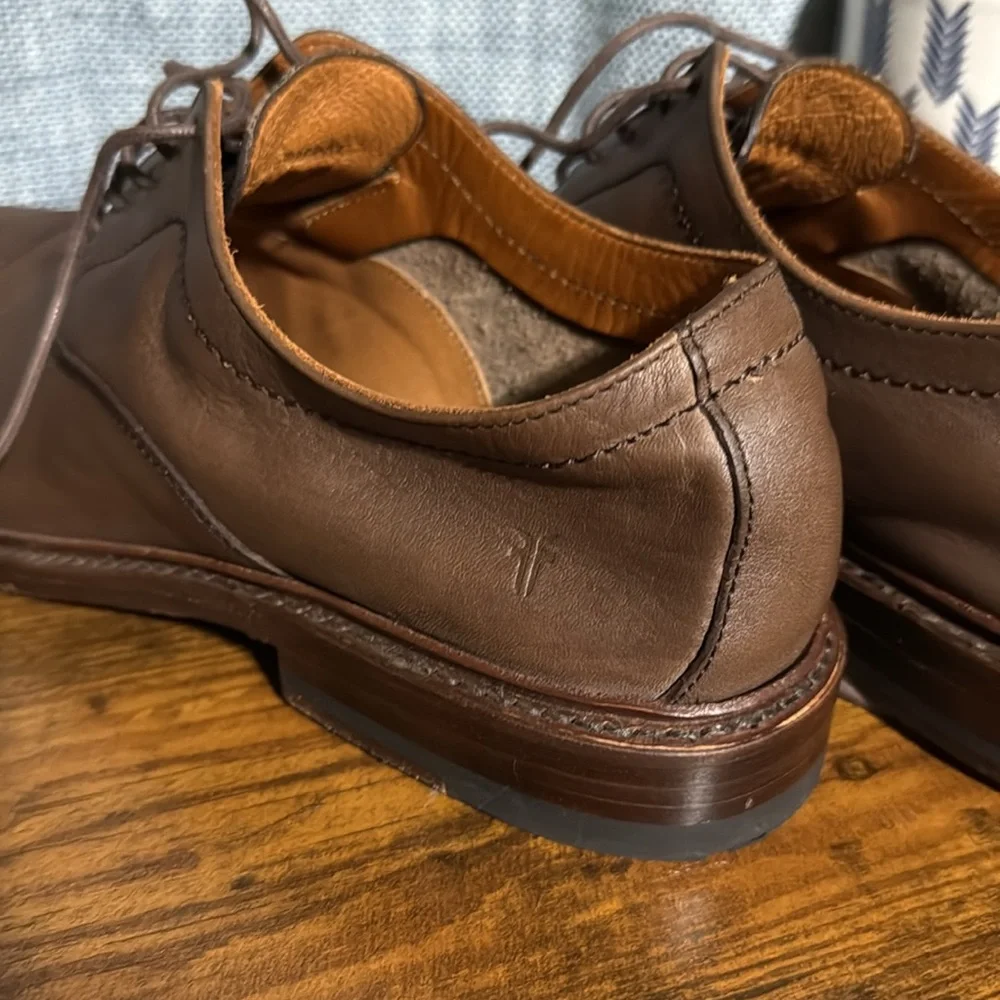 Frye Paul Bal Brown Leather Cap Toe Oxfords‎ Lace Up Shoes sz 8.5 D Classic